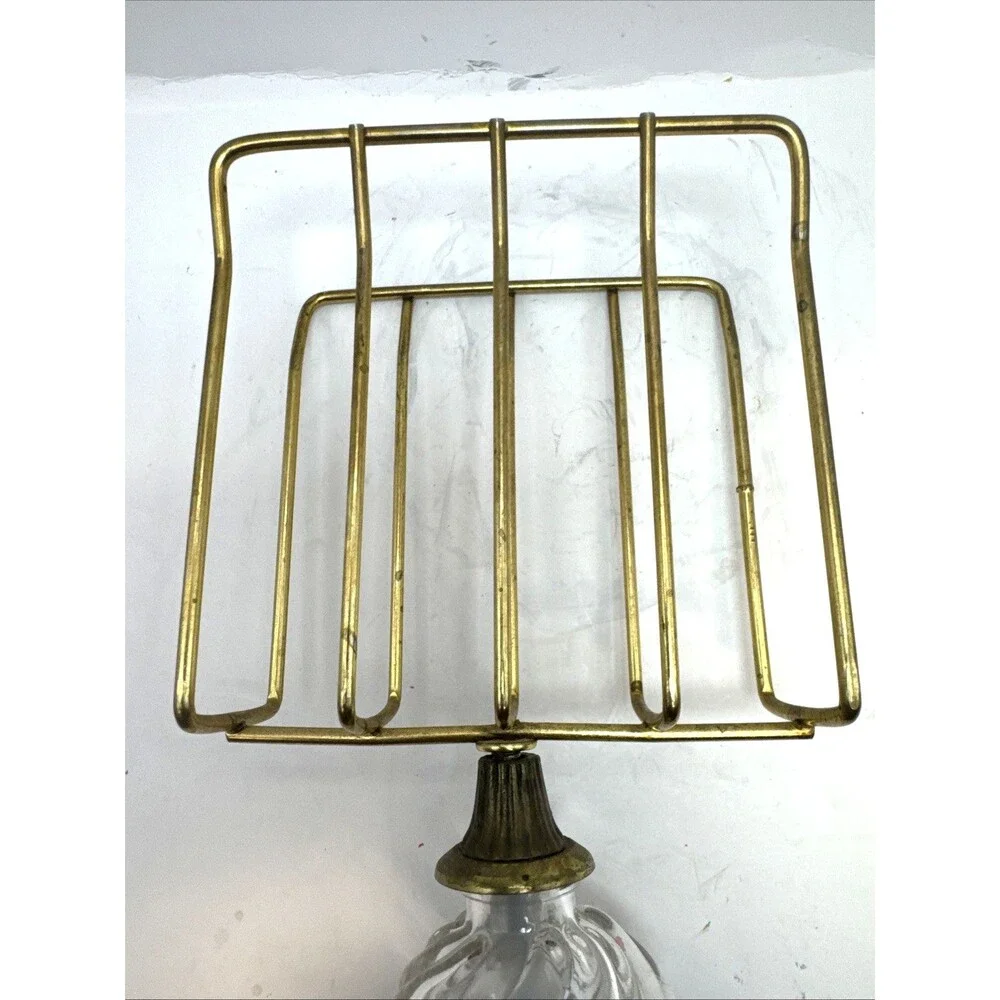 Antique napkin towel mail holder stand metal glass ornate Victorian unique